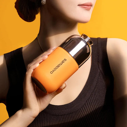 Samadoyo Travel Mini Tea Infuser Mug (316 stainless steel) with Thermal Insulation, Includes Leather Case! 160ml