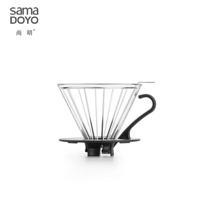 SAMADOYO Coffee Sharing Pot Portable Coffee Drip Set Travel Coffee Tool with Filter Coffee Pot Glass Coffee Pot