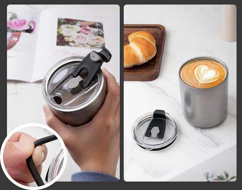 Artistic Vacuum Tumbler – 304 Stainless Steel, Double-Wall Ice Cold Cup w/ Straw & Sip Lid, for Coffee, Beer & Travel