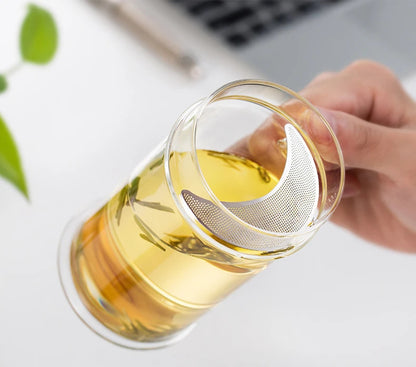 Samadoyo-Tasse à thé en verre résistant à la chaleur avec filtre, tasse verte simple, 400ml