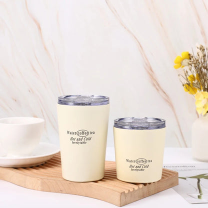 304 Stainless Steel Double-Wall Vacuum Insulated Coffee Cup, Milk Cup, Car Cup, with Lid – 240ml/360ml