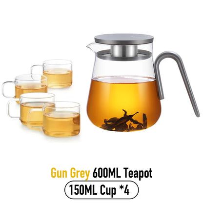 Samadoyo High Borosilicate Glass Tea Pot Fruit Tea Pot Afternoon Tea Set with Filter Tea Set