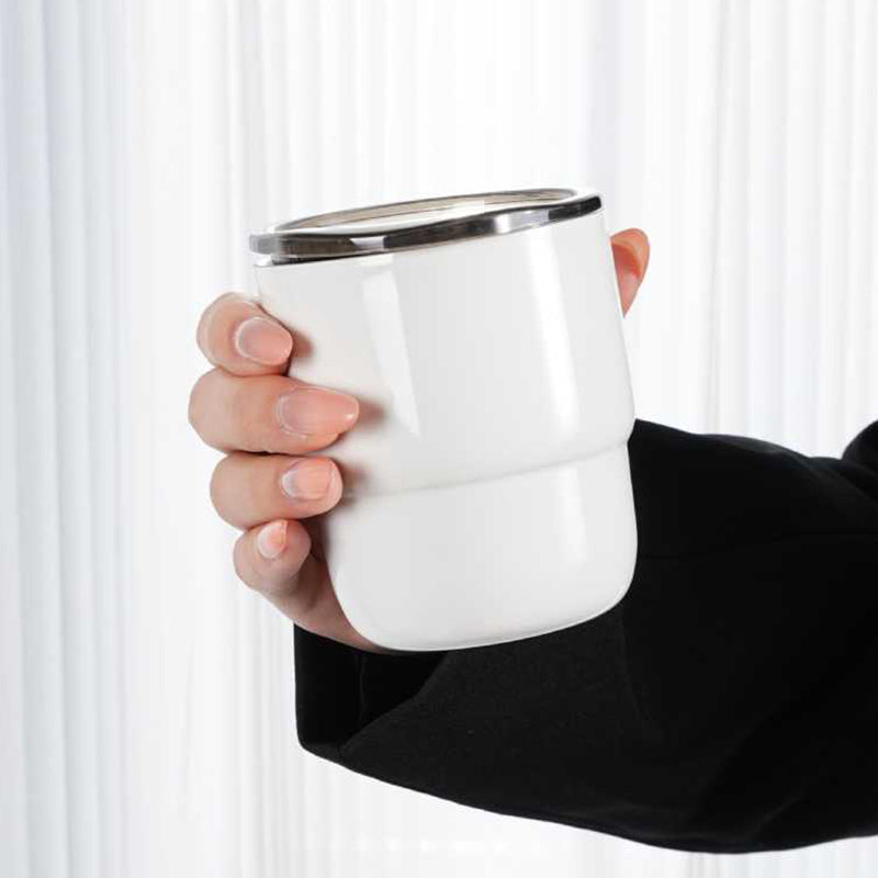 Glossy Fashionable Colors 304 Stainless Steel Double-Wall Vacuum Insulated Coffee Tumbler with Lid - 255ml, Portable Travel Mug for Hot & Cold Beverages