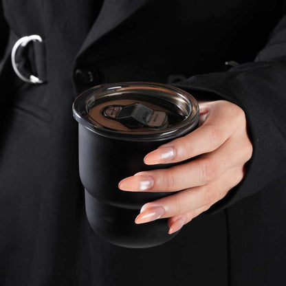 Glossy Fashionable Colors 304 Stainless Steel Double-Wall Vacuum Insulated Coffee Tumbler with Lid - 255ml, Portable Travel Mug for Hot & Cold Beverages