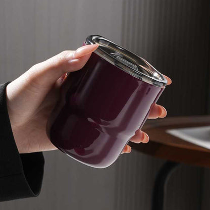 Glossy Fashionable Colors 304 Stainless Steel Double-Wall Vacuum Insulated Coffee Tumbler with Lid - 255ml, Portable Travel Mug for Hot & Cold Beverages