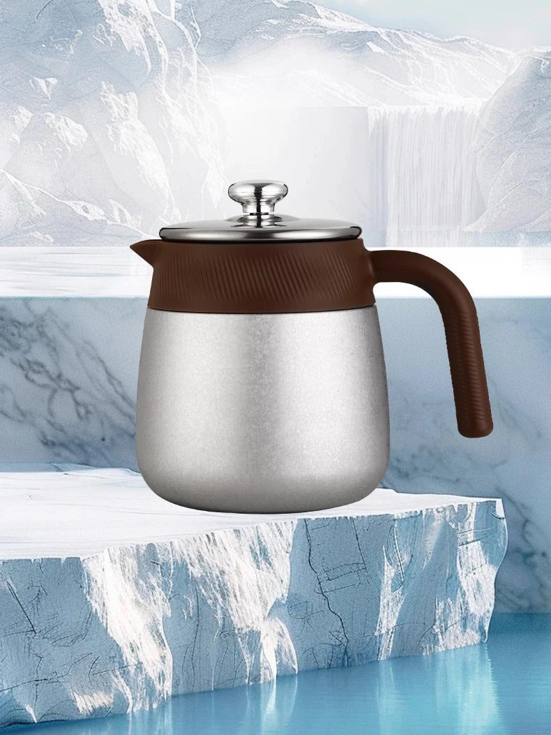 316 Stainless Steel Double-Wall Vacuum Insulated Teapot with Filter, 700ml