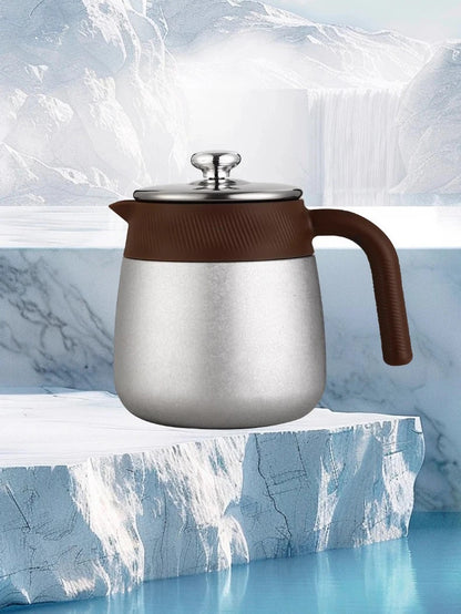 316 Stainless Steel Double-Wall Vacuum Insulated Teapot with Filter, 700ml