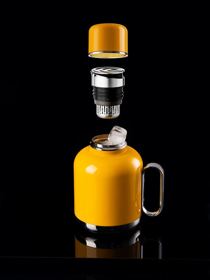 SAMADOYO-316 Stainless Steel Teapot, Insulated Tea & Coffee Brewer with Built-in Filter, 600ml