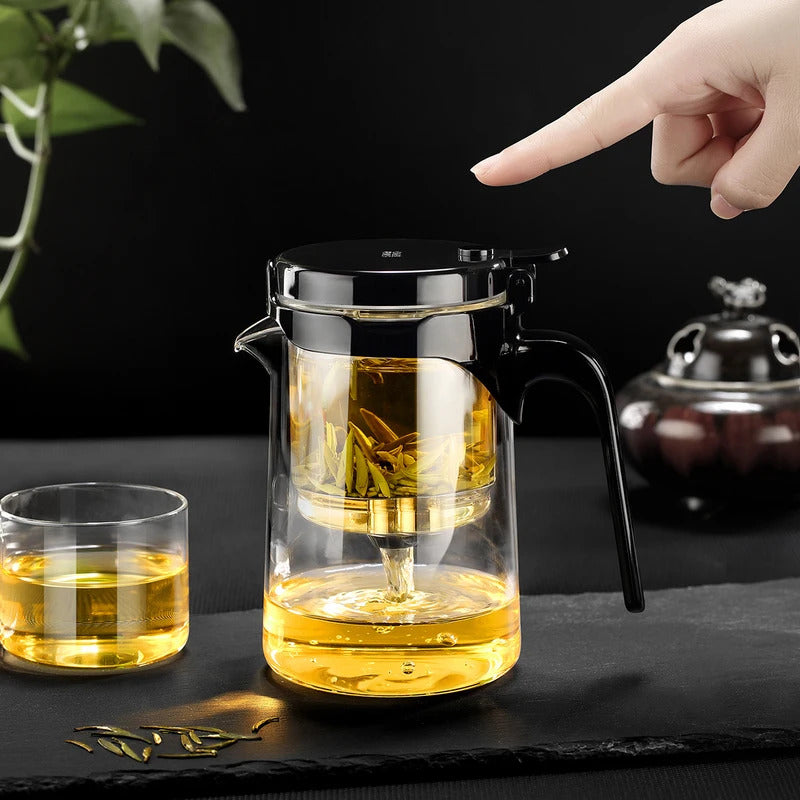 Samadoyo - Integrated Teapot with One-Touch Strainer, Heat-Resistant Glass (500ml/700ml)
