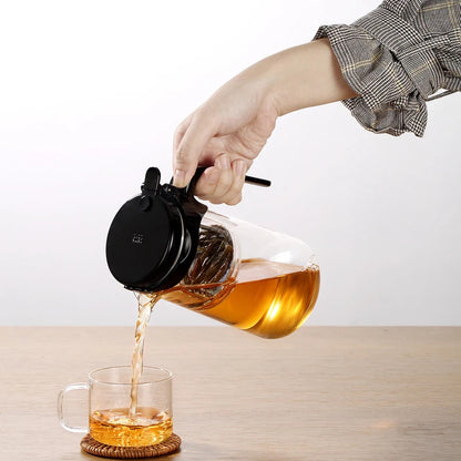 Samadoyo - Integrated Teapot with One-Touch Strainer, Heat-Resistant Glass (500ml/700ml)