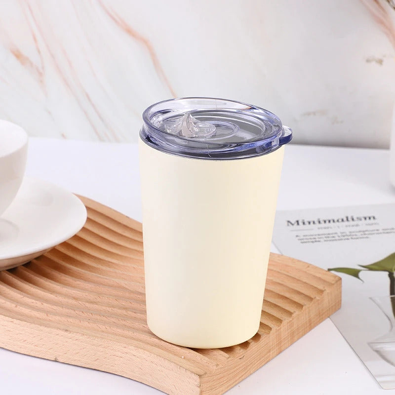 304 Stainless Steel Double-Wall Vacuum Insulated Coffee Cup, Milk Cup, Car Cup, with Lid – 240ml/360ml