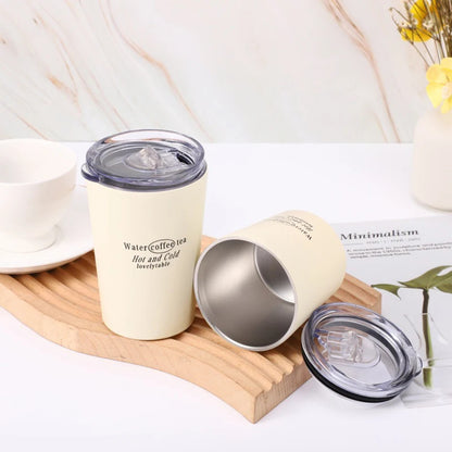 304 Stainless Steel Double-Wall Vacuum Insulated Coffee Cup, Milk Cup, Car Cup, with Lid – 240ml/360ml