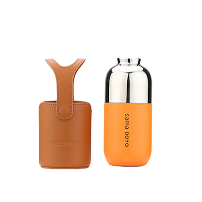 Samadoyo Travel Mini Tea Infuser Mug (316 stainless steel) with Thermal Insulation, Includes Leather Case! 160ml