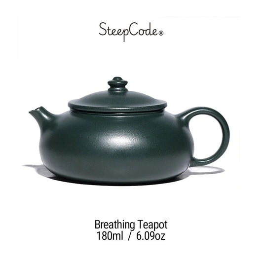 SteepCode Yixing "Breathing Clay" Teapot - 180ml Artisan-Crafted Green Ore Masterpiece, Zisha Teapot