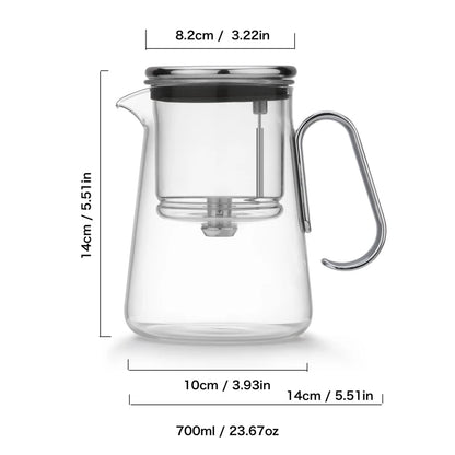 Bonston-Integrated Teapot with Glass Filter, Tea Maker, Premium Gift Box, 700 ml (23.67oz) 