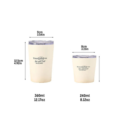 304 Stainless Steel Double-Wall Vacuum Insulated Coffee Cup, Milk Cup, Car Cup, with Lid – 240ml/360ml