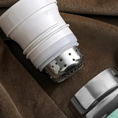 316L Stainless Steel Vacuum Tumbler with Tea Infuser & Portable Cup, 480ml