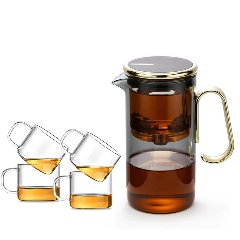 SAMADOYO Heat-Resistant Glass Teapot 580ml with Tea Strainer, Tea-Water Separation Pot
