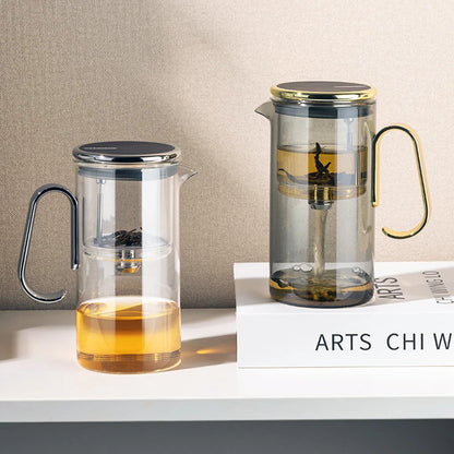 SAMADOYO Heat-Resistant Glass Teapot 580ml with Tea Strainer, Tea-Water Separation Pot