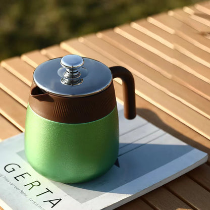 316 Stainless Steel Double-Wall Vacuum Insulated Teapot with Filter, 700ml