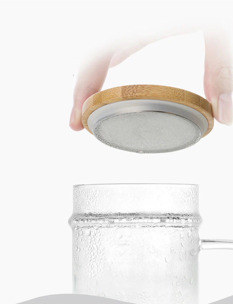 Samadoyo-Tasse à thé en verre résistant à la chaleur avec filtre, tasse verte simple, 400ml