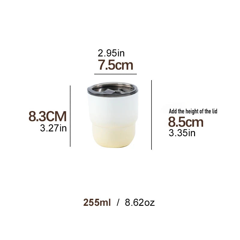SUS304 stainless steel coffee cup, double-layer vacuum insulated thermos cup, beverage cup, suitable for men and women, 12 color