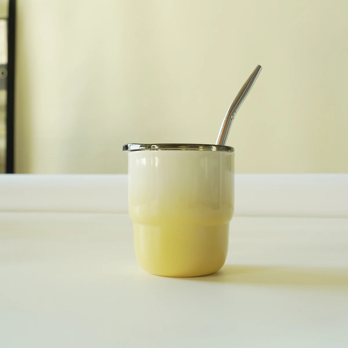 304 Stainless Steel Double-Wall Vacuum Insulated Cup, Coffee Mug, Yerba Mate Cup with Straw, 255ml