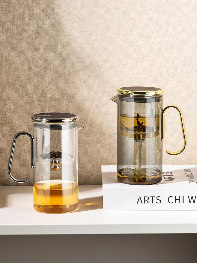 SAMADOYO Heat-Resistant Glass Teapot 580ml with Tea Strainer, Tea-Water Separation Pot