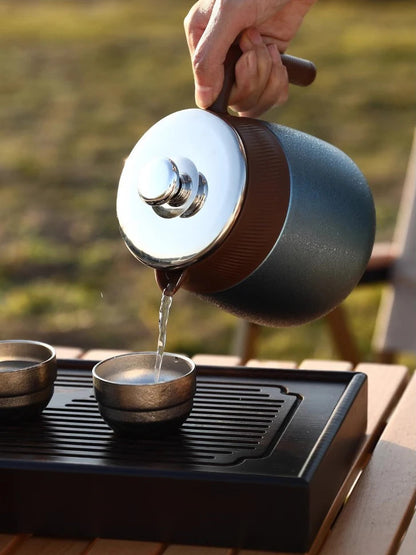 316 Stainless Steel Double-Wall Vacuum Insulated Teapot with Filter, 700ml