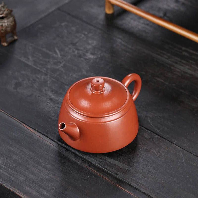 SteepCode Yixing "Breathing Teapot" – 180ml Supreme-Grade Vermilion Clay Masterpiece, Artisan Teapot, Zisha Teapot