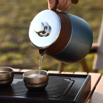 316 Stainless Steel Double-Wall Vacuum Insulated Teapot with Filter, 700ml