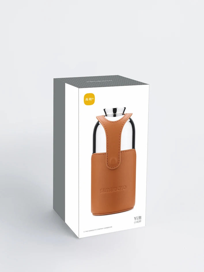 Samadoyo Travel Mini Tea Infuser Mug (316 stainless steel) with Thermal Insulation, Includes Leather Case! 160ml