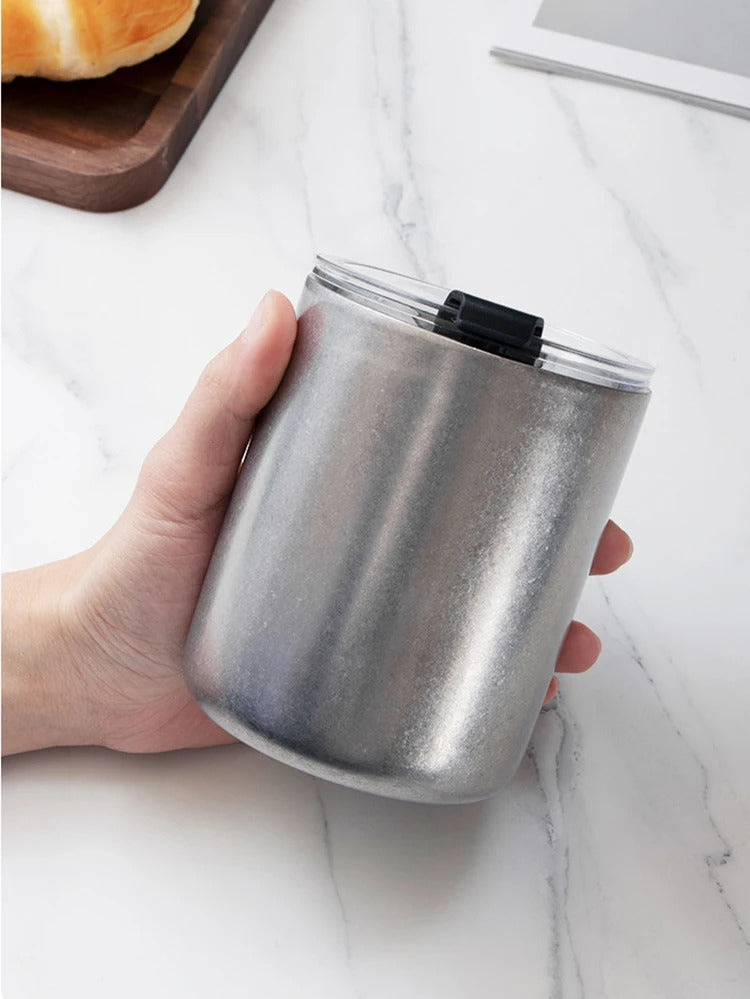 Artistic Vacuum Tumbler – 304 Stainless Steel, Double-Wall Ice Cold Cup w/ Straw & Sip Lid, for Coffee, Beer & Travel
