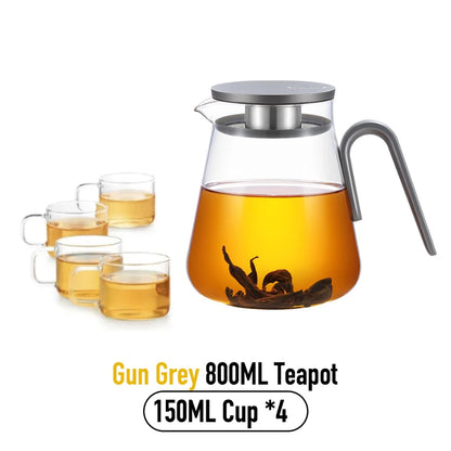 Samadoyo High Borosilicate Glass Tea Pot Fruit Tea Pot Afternoon Tea Set with Filter Tea Set
