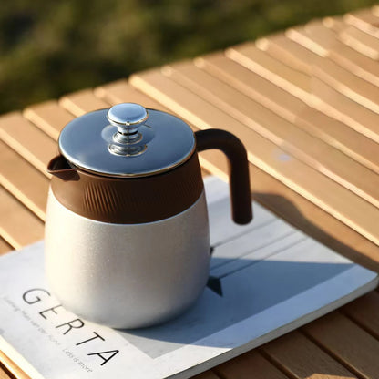 316 Stainless Steel Double-Wall Vacuum Insulated Teapot with Filter, 700ml