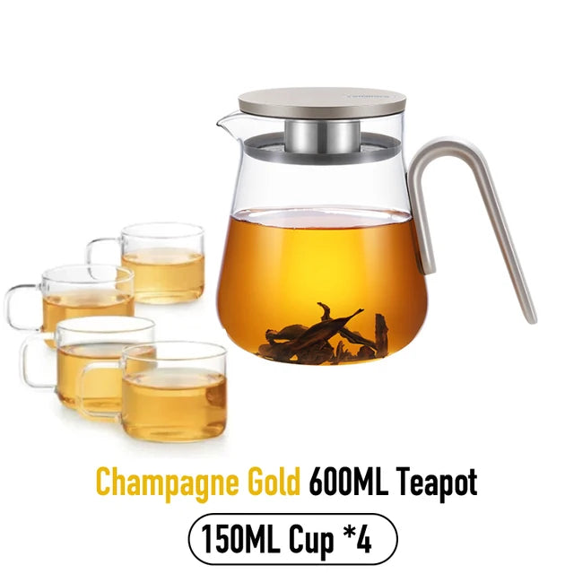 Samadoyo High Borosilicate Glass Tea Pot Fruit Tea Pot Afternoon Tea Set with Filter Tea Set
