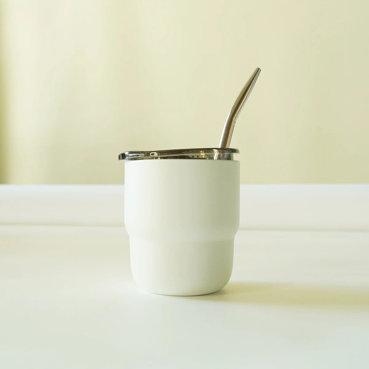 304 Stainless Steel Double-Wall Vacuum Insulated Cup, Coffee Mug, Yerba Mate Cup with Straw, 255ml