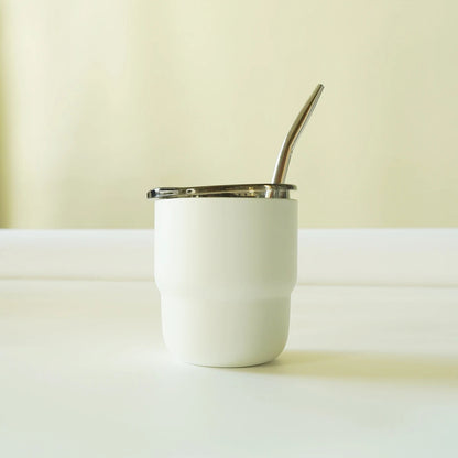 304 Stainless Steel Double-Wall Vacuum Insulated Cup, Coffee Mug, Yerba Mate Cup with Straw, 255ml
