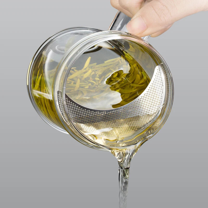 Samadoyo-Tasse à thé en verre résistant à la chaleur avec filtre, tasse verte simple, 400ml