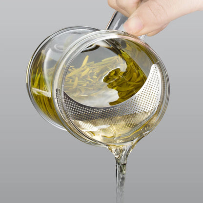 Samadoyo-Tasse à thé en verre résistant à la chaleur avec filtre, tasse verte simple, 400ml