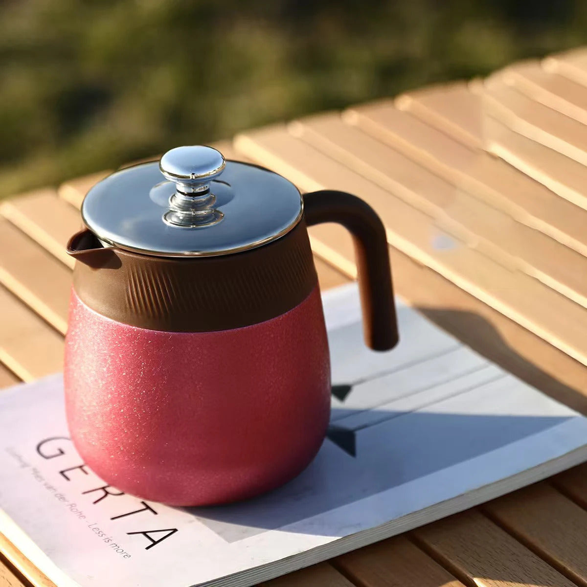 316 Stainless Steel Double-Wall Vacuum Insulated Teapot with Filter, 700ml