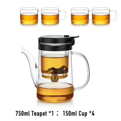 SAMADOYO elegant cup insulation separation bubble teapot heat-resistant glass teapot simple filter tea cup