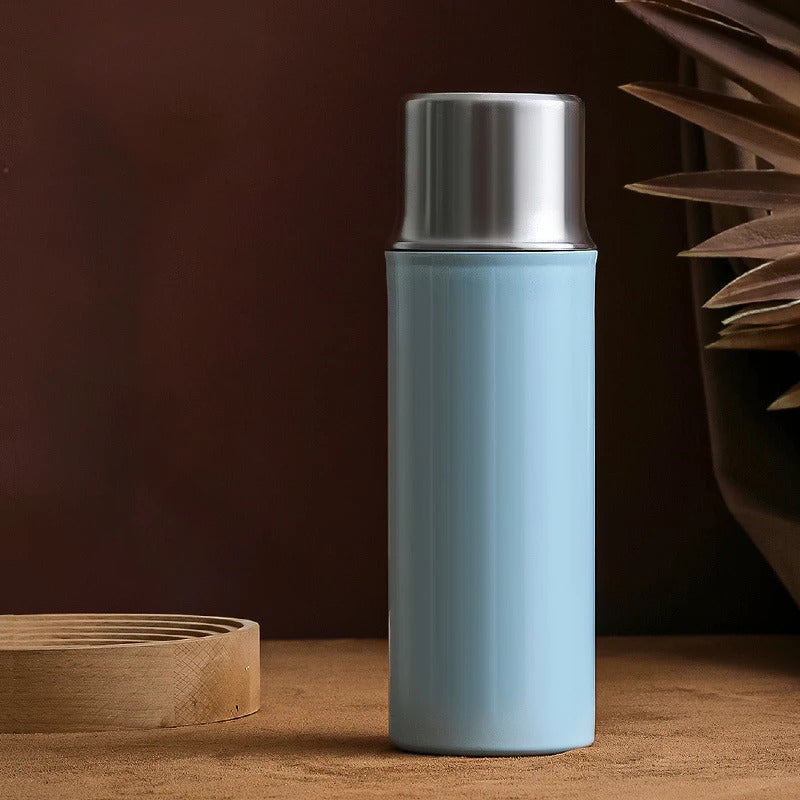 316L Stainless Steel Vacuum Tumbler with Tea Infuser & Portable Cup, 480ml