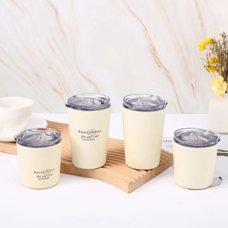 304 Stainless Steel Double-Wall Vacuum Insulated Coffee Cup, Milk Cup, Car Cup, with Lid – 240ml/360ml