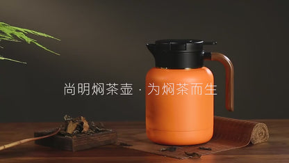 samadoyo Teekanne mit Temperaturanzeige, große Kapazität, Teekanne aus Edelstahl 304, 1500 ml 