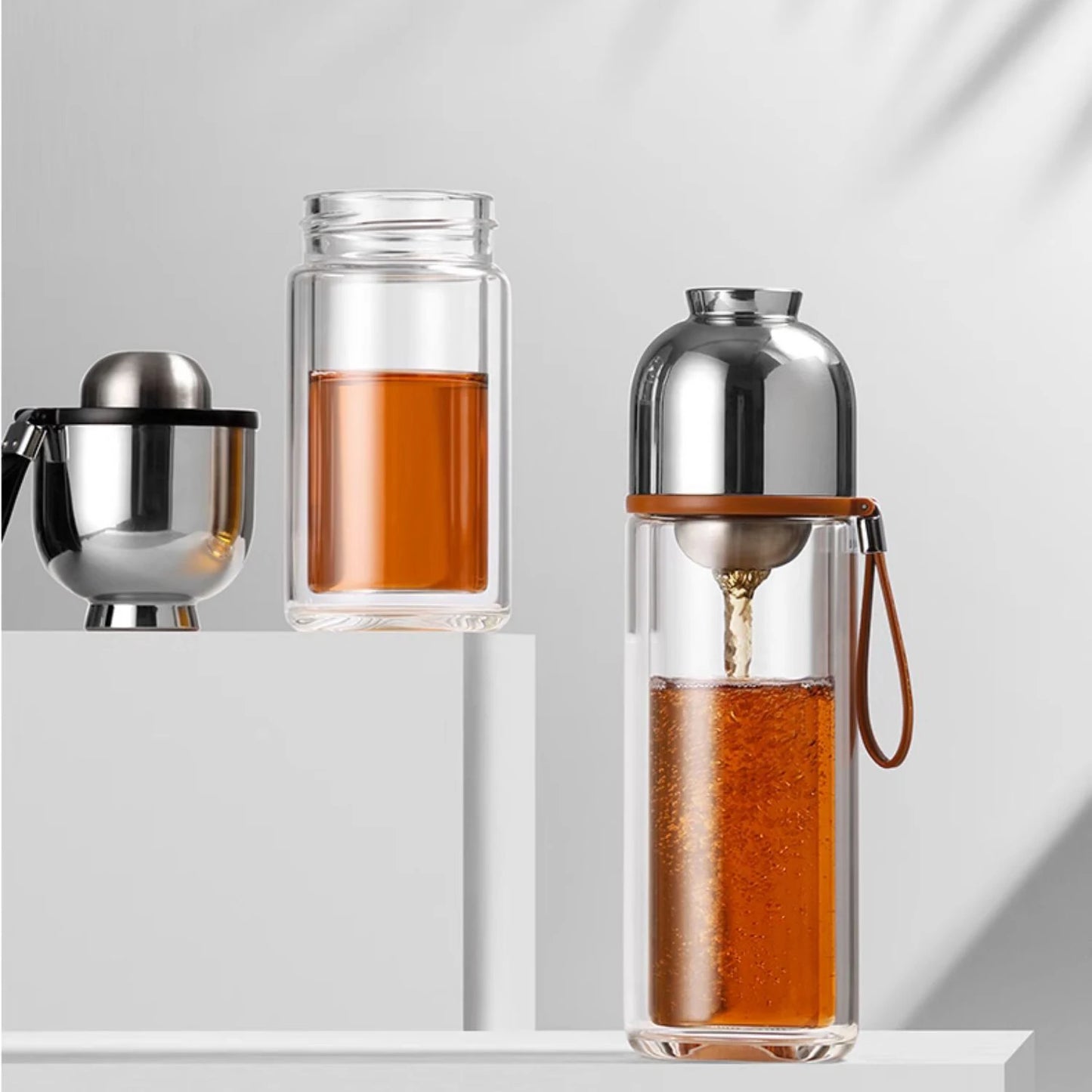 SAMADOYO Tea separation, heat-resistant glass brewing, tea filtration, portable cup, outdoor portable travel vehicle water cup