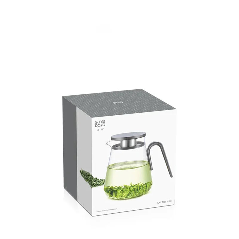 Samadoyo High Borosilicate Glass Tea Pot Fruit Tea Pot Afternoon Tea Set with Filter Tea Set