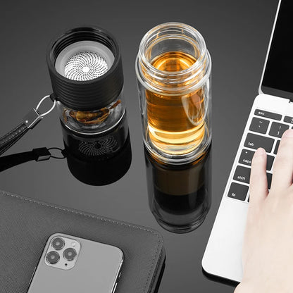 SAMADOYO Tea separation, heat-resistant glass brewing, tea filtration, portable cup, outdoor portable travel vehicle water cup
