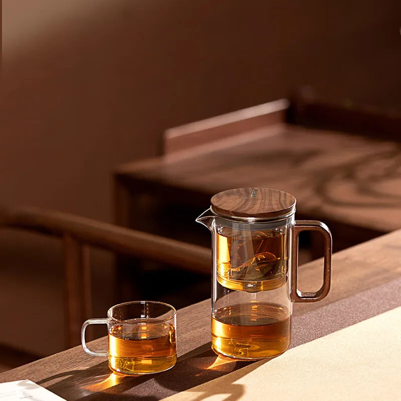 SAMADOYO elegant cup insulation separation bubble teapot heat-resistant glass teapot simple filter tea cup 500ml