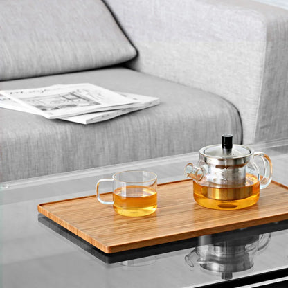 SAMADOYO Nanzhu wooden waterproof tea tray, Kung Fu tea set, single layer simple tea tray, tea table tray, fruit tray